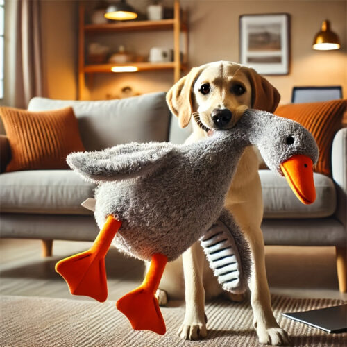 1pc Soft Plush Duck Dog Toy – Interactive Chew Toy with Orange Beak & Feet, Durable Polyester, Ideal for Medium to Large Breeds, Perfect for Indoor Play & Energy Release, Indoor Play Toy | Cartoon Duck Design | Durable Dog Toy, Dog Toys