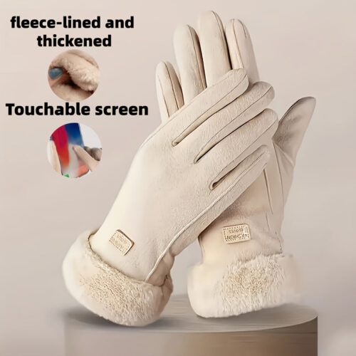 Women’s Winter Touchscreen Gloves with Finger Separation – Windproof Thermal Gloves Suitable for Driving, Cycling, Smartphone Use – Cold-Resistant Outdoor Gloves (Christmas/New Year Gifts)