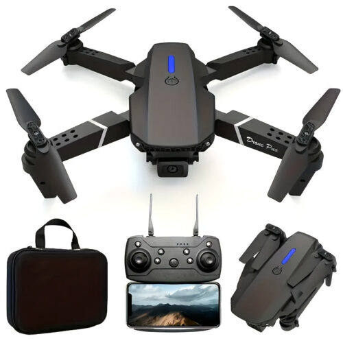 E88 Camera Drone with Optical Flow Positioning, Wi-Fi and Remote Control, Indoor Flying Toy, Quadcopter Aerial Photography for Beginners – Ideal Gift for Halloween, Christmas, and New Year