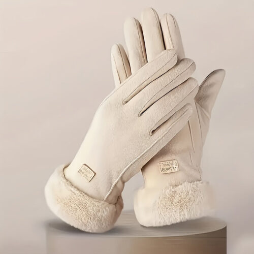 [Christmas Gifts] 1 Pair Winter Touchscreen Gloves with Plush Lining – Thick Warm Cold Weather Gloves Suitable for Snow Sports, Smartphone Use, Christmas Gifts – Unisex for Men & Women (Durable, Multi-Color Options)