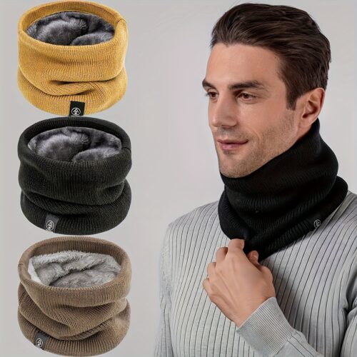 [Premium Plush Scarf] Premium Plush Scarf – 2025 New Winter Thickened, Comfortable Solid Color Design | Unisex, Suitable for Outdoor Activities and Daily Use, 2 Colors Available (Black, Gray) – Essential Winter Warmth, Perfect Gift for Halloween, Christma