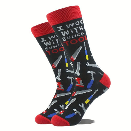 ‘ Multicolor -Pair Medium-Calf Socks with -Themed Patterns (Compatible for & Casual Wear) – Comfortable Sock for Enthusiasts – Random Prints