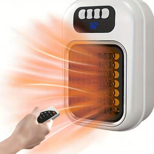 Wall-mounted Compact Heater, Winter Warmth Essential, Mini Electric Heater, Rapid Heating, Circulating Warmth, Adjustable Temperature, LED Temperature Display, Quiet Operation, Tip-over Protection, Compact Size, Space-saving Design