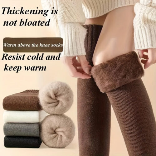 Women’S Thickened Over-the-Knee (OTK) Winter Warmth Long Socks – Thermal Insulated Thermal Leg Warmers with Non-Slip Grip, ///Navy //// – Cold Weather Comfort for Indoor/Outdoor Use, Hand Washable & Multi-Color Options Available