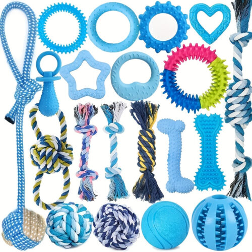5pcs Random Style and Color Dog Chew Toy Set for Small Dogs and Puppies, Includes Rope Knot, Rope Ball, and Spiked Ring, Ideal for Teething and Entertainment, Perfect Gift for Small Dogs