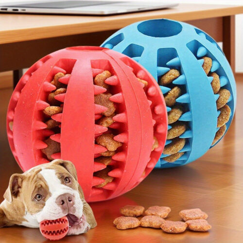 1pc Heavy-Duty Bite-Resistant Dog Ball – Non-Toxic Chew Proof Bouncing & Leakage Toy Suitable for Grinding Teeth, Anti-Gnawing for Large & Small Dogs, Puppy Teething, Pet Ball for /Outdoor Play