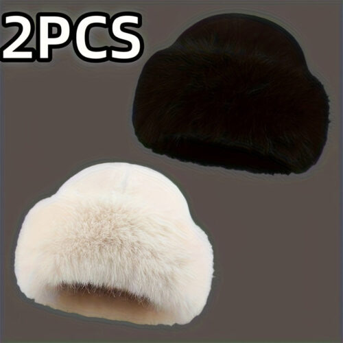 Elegant Women’S Faux Winter Hat – a Cozy And Warm Thick Mongolian Hat with Ear Protection, Featuring a Stylish And Simple Design, Elastic Fit, Perfect for Outdoor Activities in Cold Weather, a Great Holiday Gift.