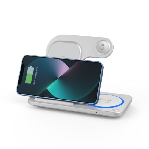 3-in-1 Foldable Wireless Charging Stand for Apple Watch, AirPods & iPhone