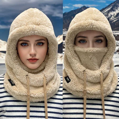 Upgraded thickened version winter plush mask hat – elastic drawstring closure, lightweight and warm for cycling, skiing, and outdoor sports, available in 4 colours. Suitable for Mother’s Day, Independence Day, Father’s Day, music festivals, Edinburgh