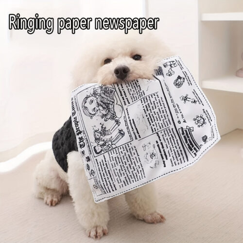 Interactive Squeaky Dog Toy, Plush Material with Alphabet Print Pattern, Medium Breed Suitable, No Battery Needed – Durable Boredom Buster for Pets
