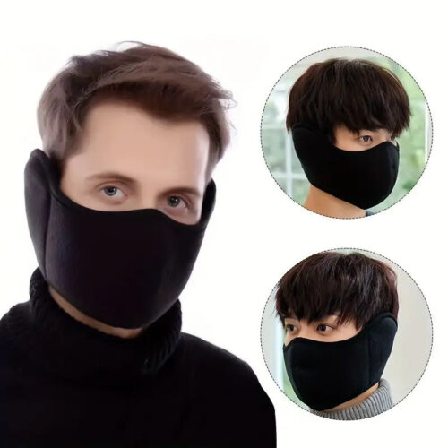 Women’S & Men’S Winter Thermal Ear Warmer Mask with Windproof Breathable Stretchy Face Cover & Pink Earmuffs – Soft Cold Weather Face Mask for Outdoor Sports