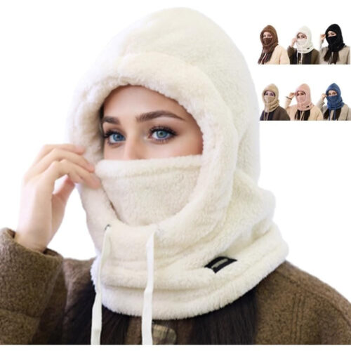 ROORUNS Full Face & Neck Coverage Balaclava – Thermal Winter Mask with Ear Protection, Lightweight Pullover Hat for Men & Women, Outdoor Activities, Cycling, for party – Solid Color (/) – Adjustable Drawstring, Hand Washable