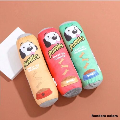 [Dog Toy] 1pc Potato Chip Bucket Shaped Plush Chew Toy – Tear-Resistant Soft Chew-Proof Dog Toy, Safe for teething, Interactive play, Indoor/Outdoor use – Ideal for Puppies, Small Dogs – Durable Pet Chew Toy, Playful Design, Tearresistant Material